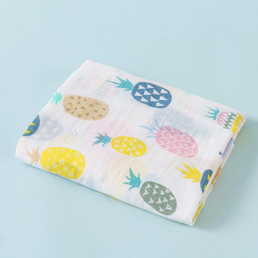 Multi-Use Baby Swaddle Blanket – 2-Layer Cotton Muslin for Bath, Stroller & Sleep