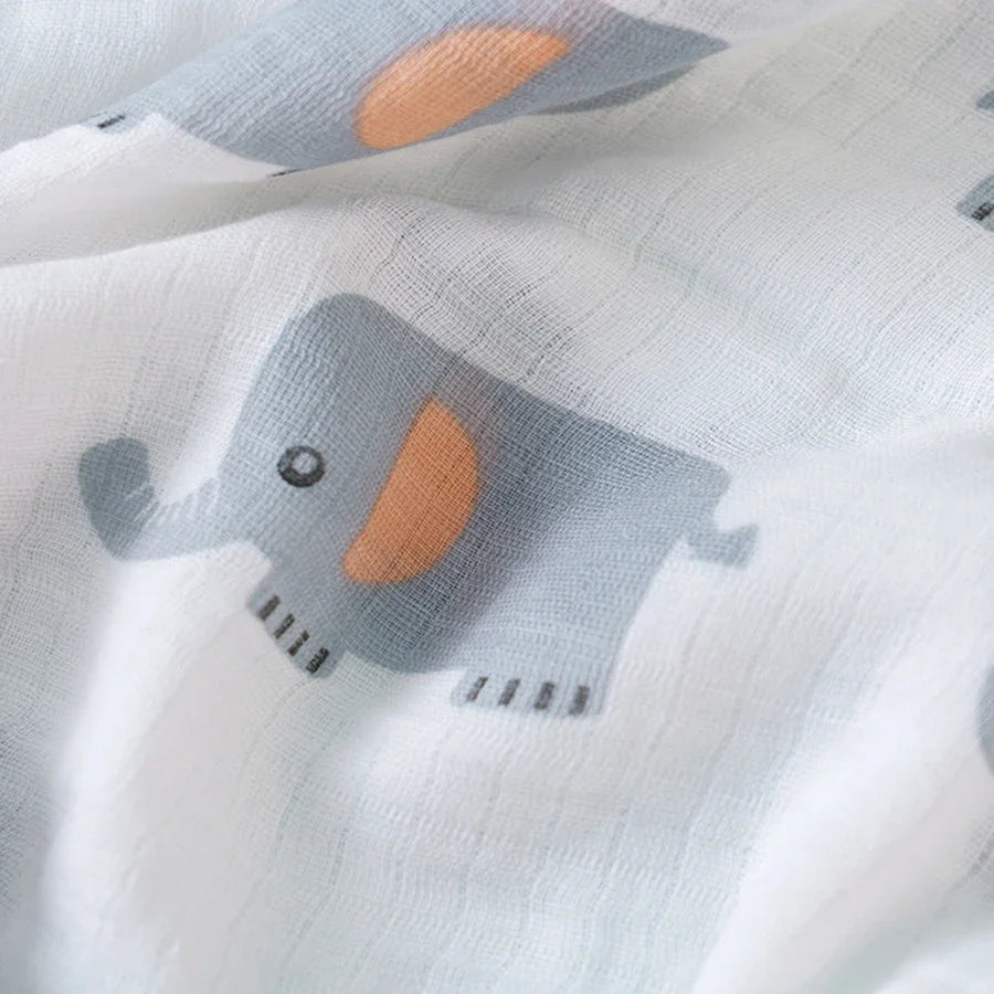 Multi-Use Baby Swaddle Blanket – 2-Layer Cotton Muslin for Bath, Stroller & Sleep