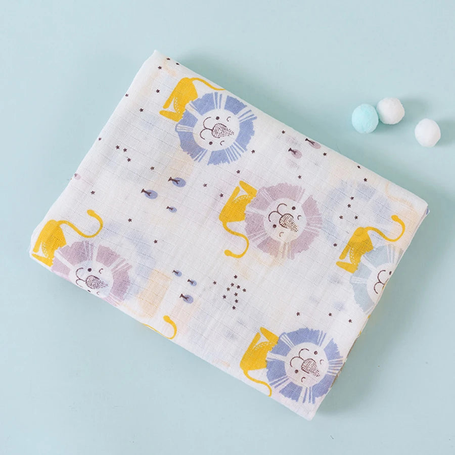 Multi-Use Baby Swaddle Blanket – 2-Layer Cotton Muslin for Bath, Stroller & Sleep
