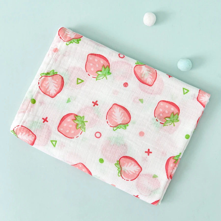 Multi-Use Baby Swaddle Blanket – 2-Layer Cotton Muslin for Bath, Stroller & Sleep