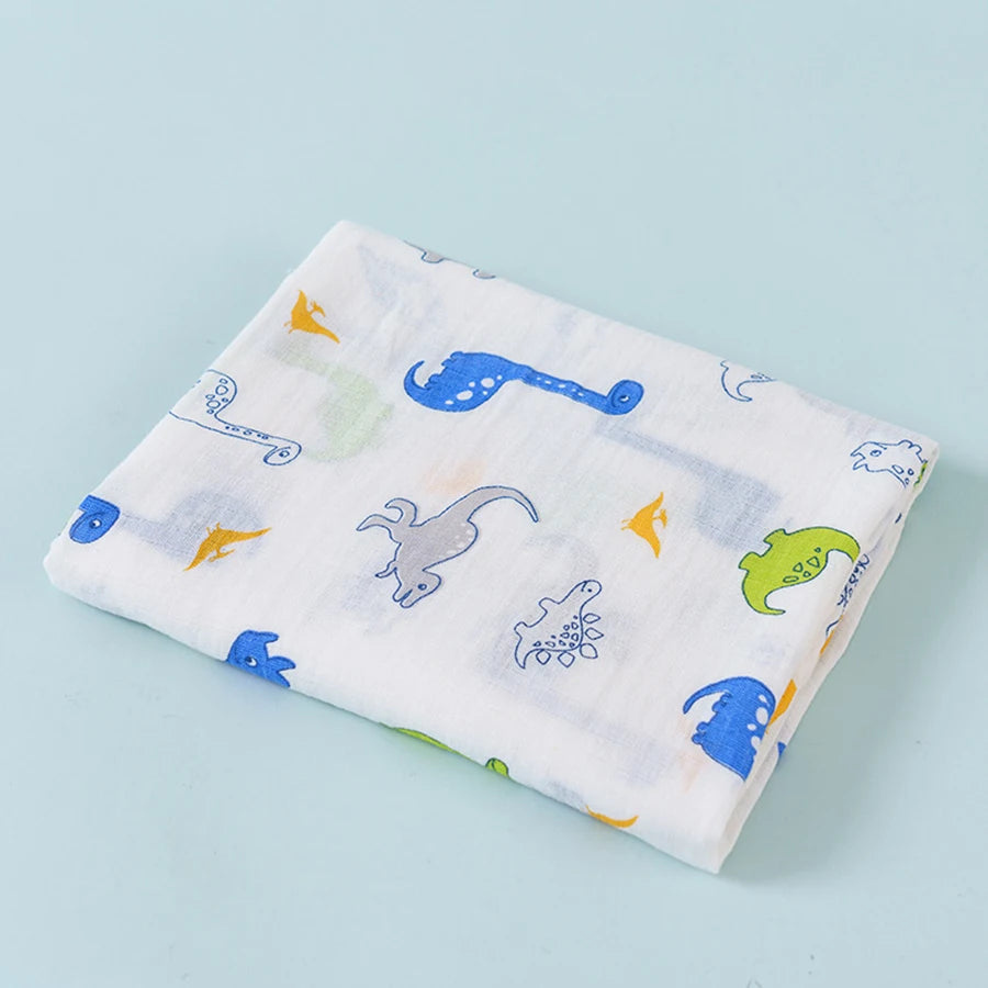 Multi-Use Baby Swaddle Blanket – 2-Layer Cotton Muslin for Bath, Stroller & Sleep
