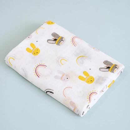 Multi-Use Baby Swaddle Blanket – 2-Layer Cotton Muslin for Bath, Stroller & Sleep