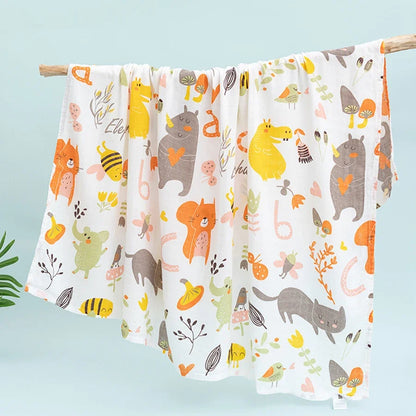 Multi-Use Baby Swaddle Blanket – 2-Layer Cotton Muslin for Bath, Stroller & Sleep