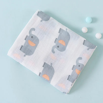 Multi-Use Baby Swaddle Blanket – 2-Layer Cotton Muslin for Bath, Stroller & Sleep